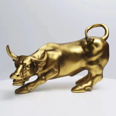 Charging bull statue
