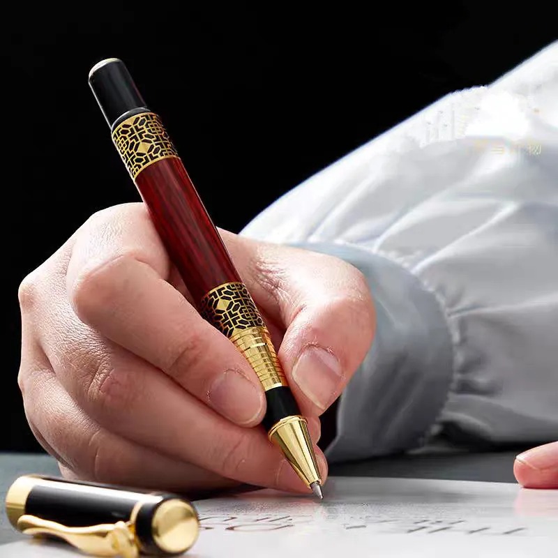 Mahogany Retro Metal Signature Pen