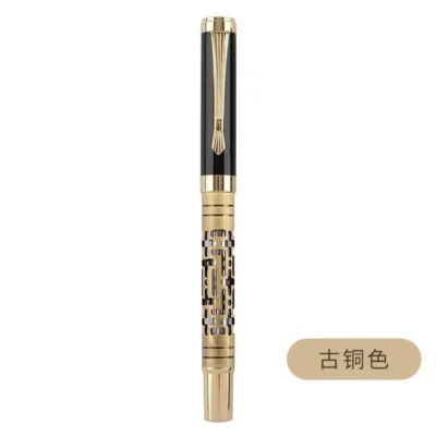 Hollow-out Carved Plating Sign Pen -2