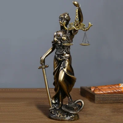 Copper Goddess Themis Sculpture